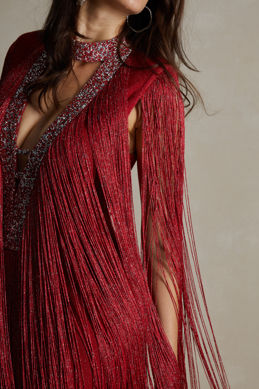 Sesidy Red Fringe Party Dress in Default Title