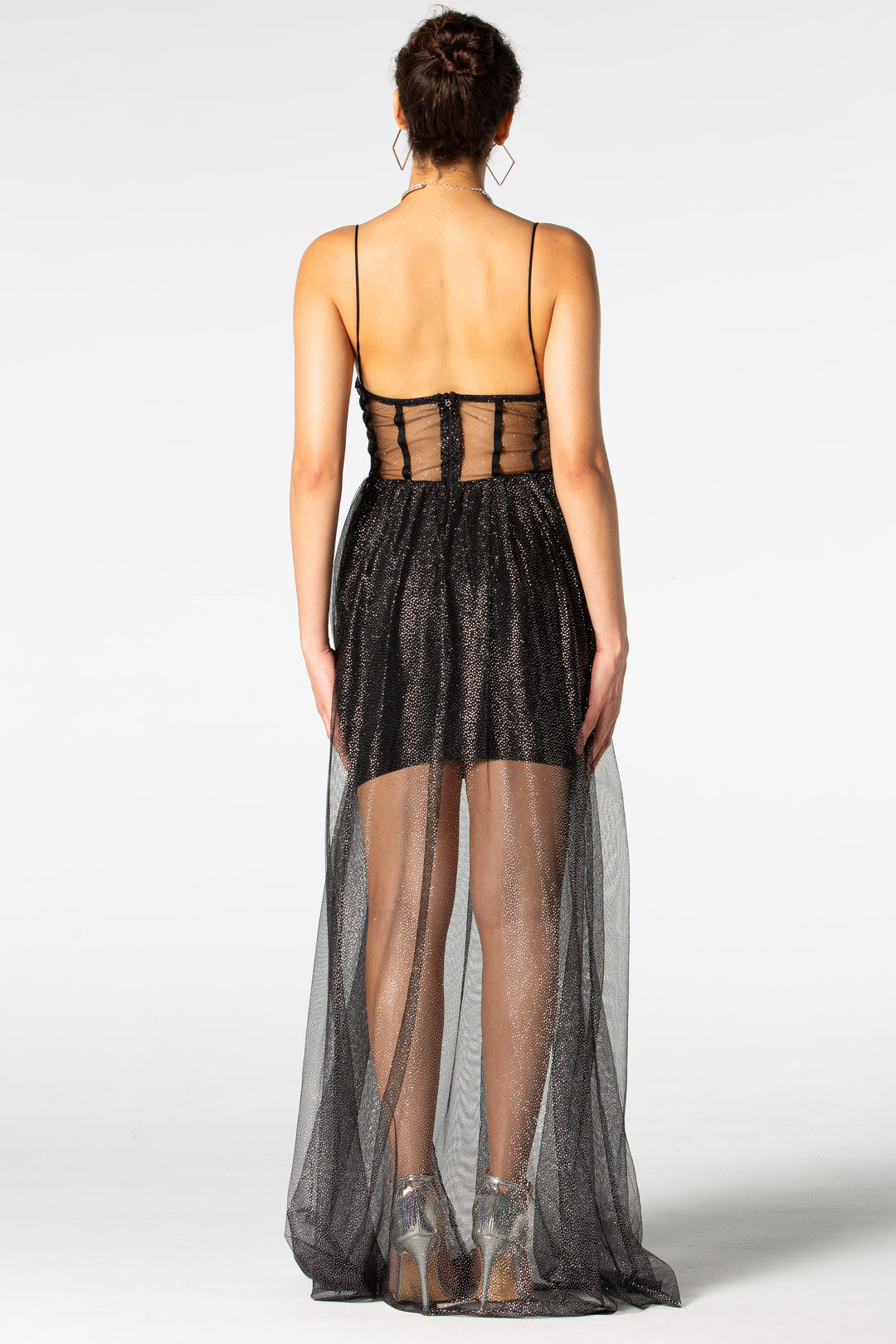 Sesidy-Annabella Black Flowing Dress-Women's Clothing Online Store