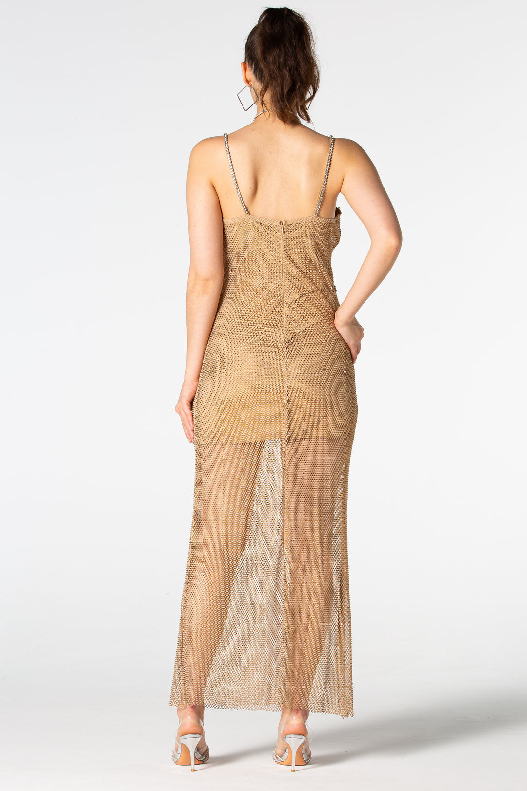 Tatiana Mesh Drill Long Dress
