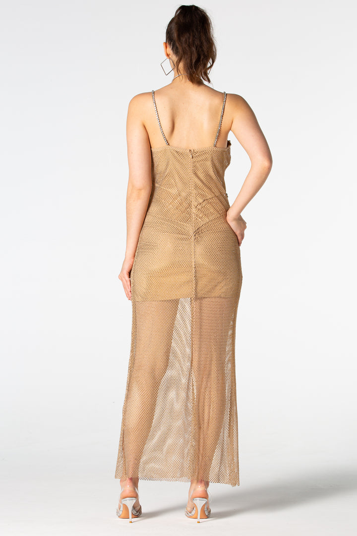 Tatiana Mesh Drill Long Dress