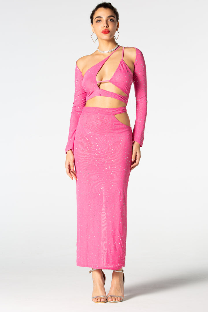 Sesidy Kara Pink Three-Piece Set in Pink