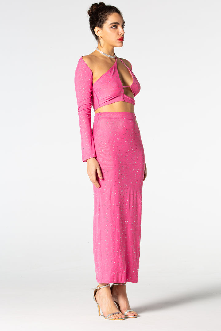 Sesidy Kara Pink Three-Piece Set in Pink