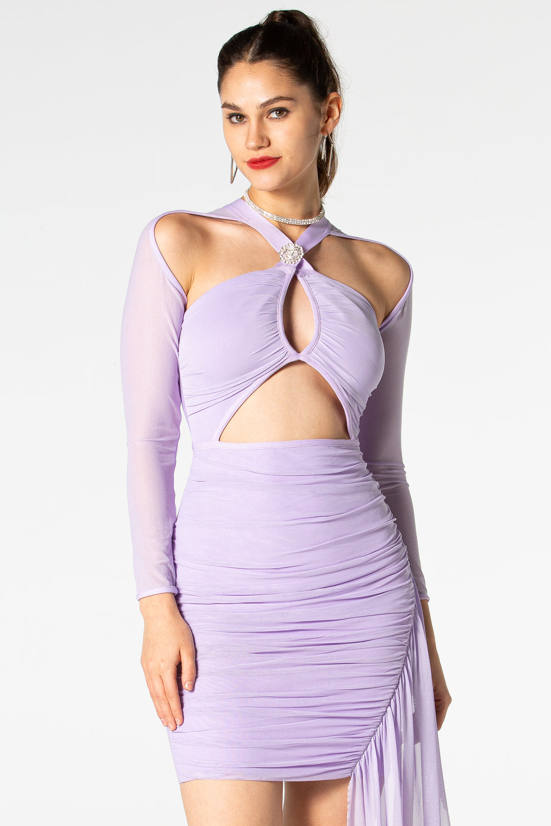 Sesidy Estrella Purple Bandage Mini Dress in Purple