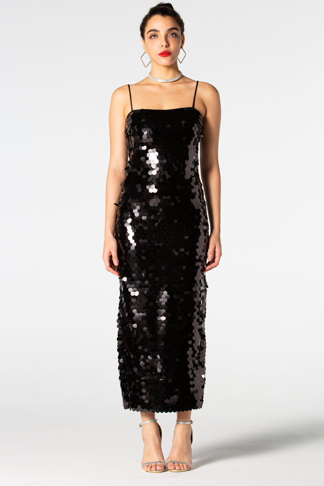 Sesidy Zola Black Sequin Dress in Black