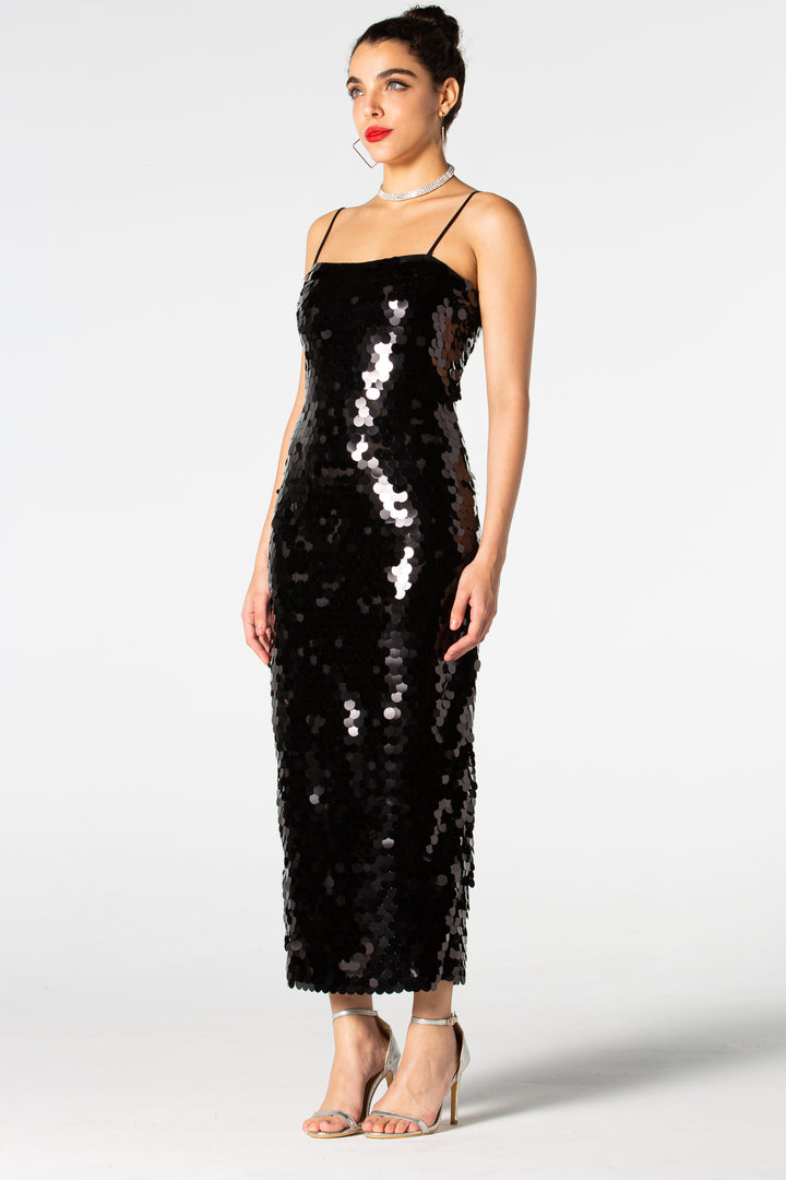 Sesidy Zola Black Sequin Dress in Black