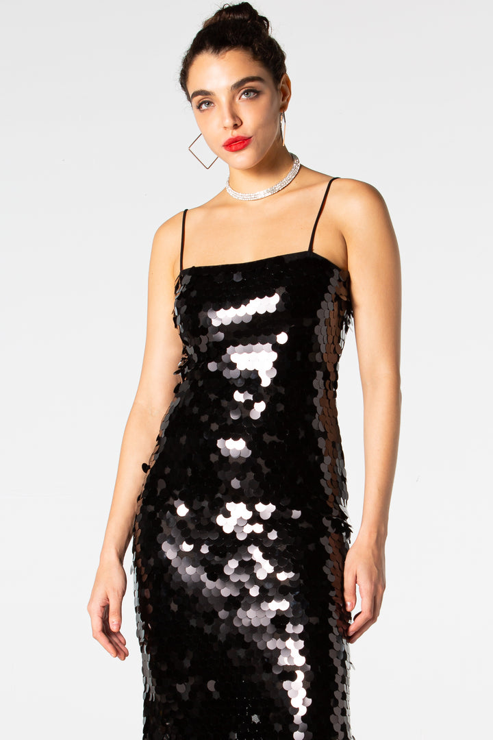 Sesidy Zola Black Sequin Dress in Black