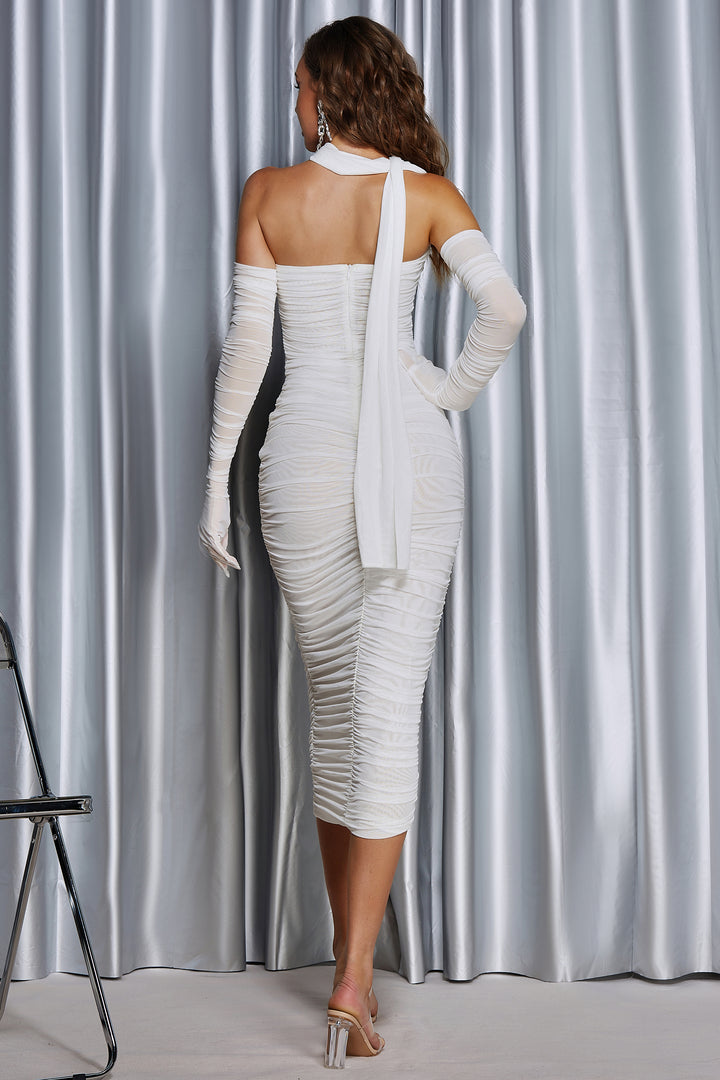 Sesidy-Thalassa White Mesh Dress-Women's Clothing Online Store