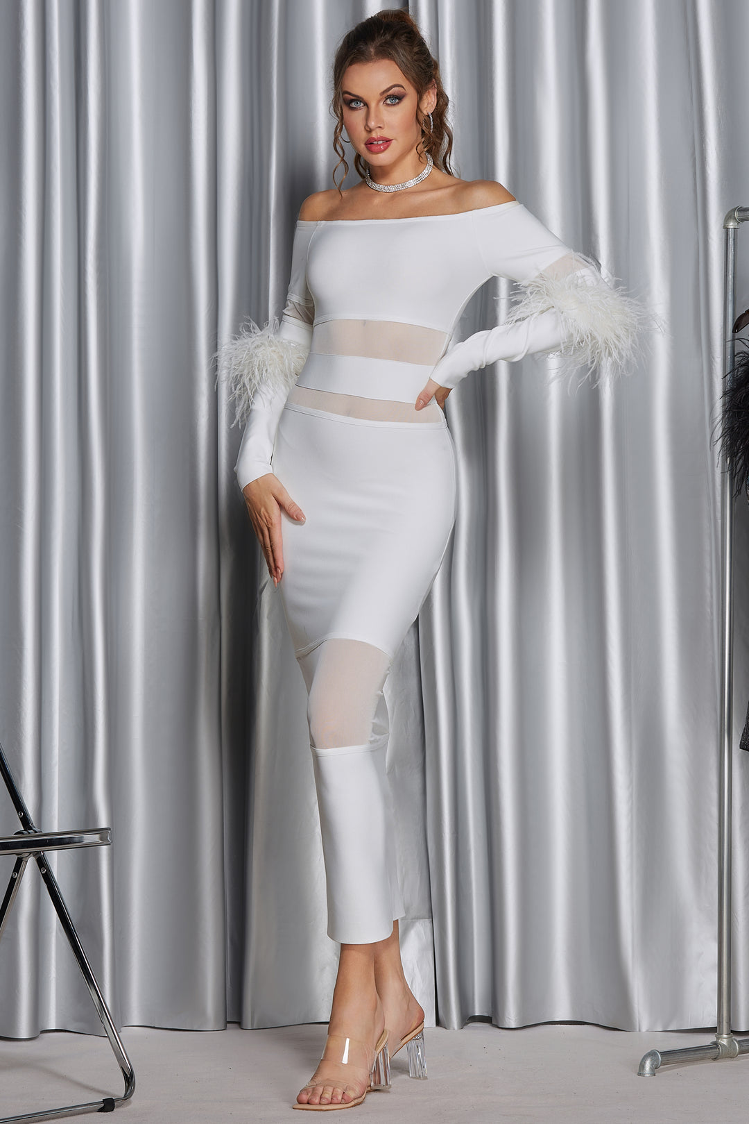 Sesidy Quinella Off Shoulder White Dress in White