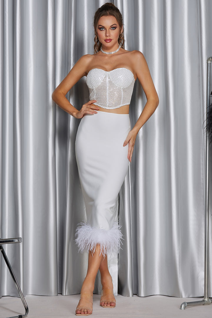 Sesidy Nereida White Two Piece Dress in White