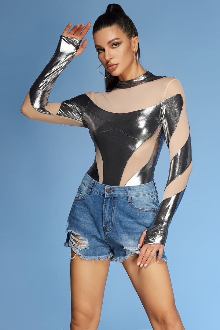 Evelyn Long Sleeve Mesh Top