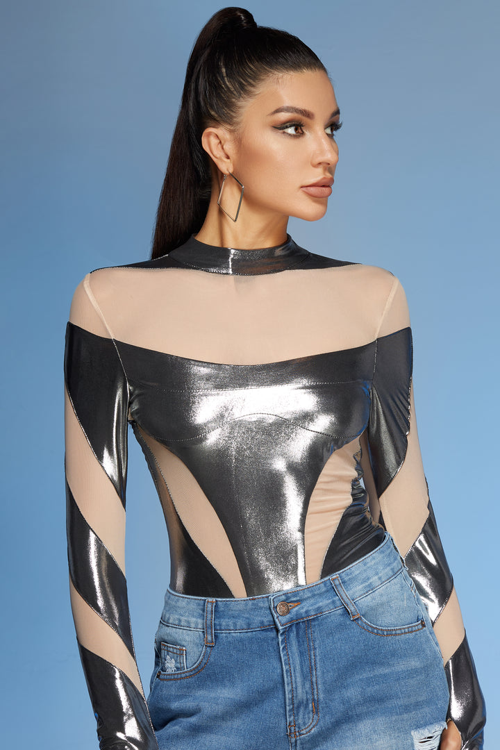 Evelyn Long Sleeve Mesh Top