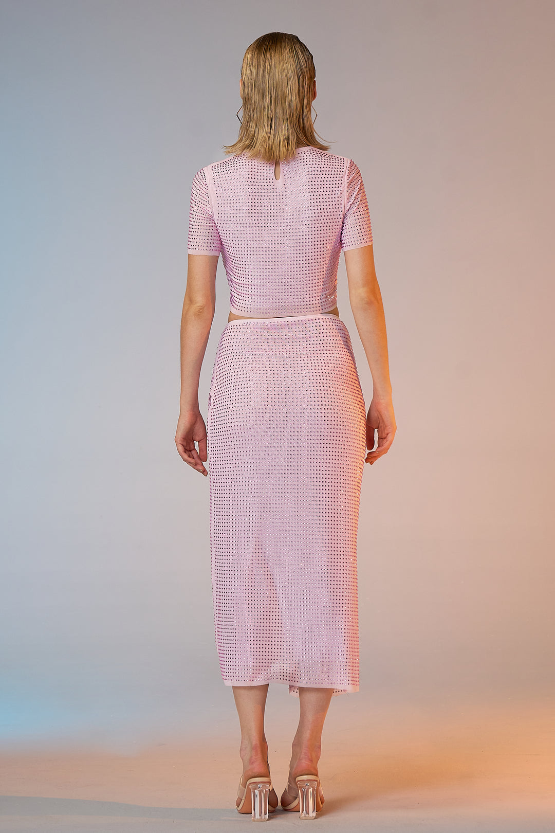 Sesidy Mackenzie Pink Asymmetrical Dress Set in Pink