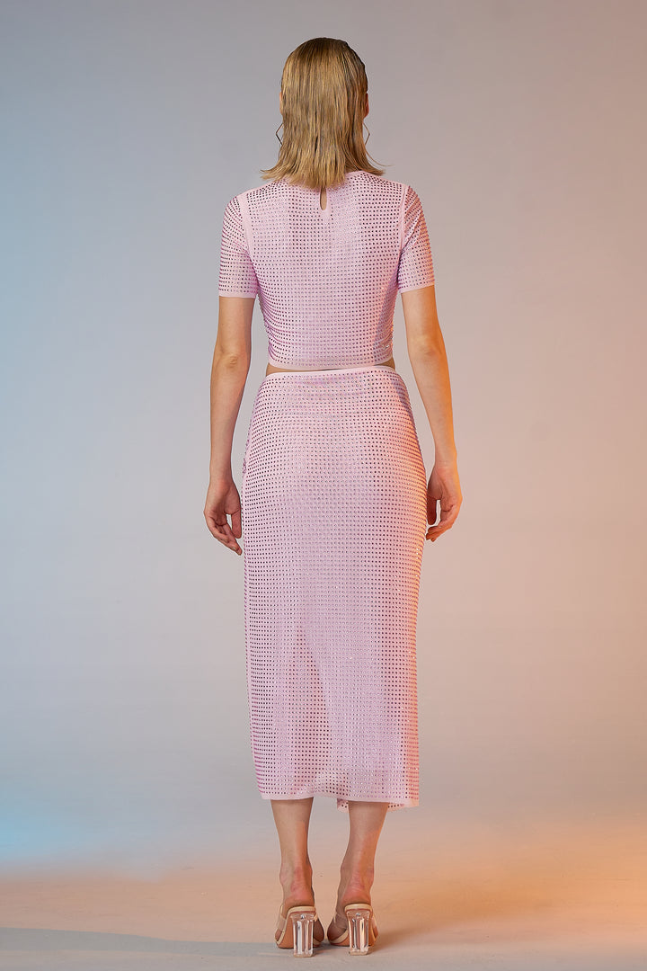 Sesidy Mackenzie Pink Asymmetrical Dress Set in Pink