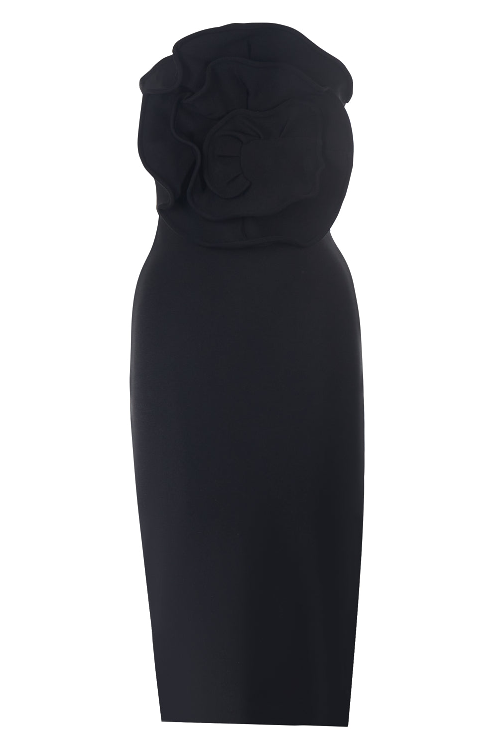 Sesidy Floral Black Strapless Dress in Default Title