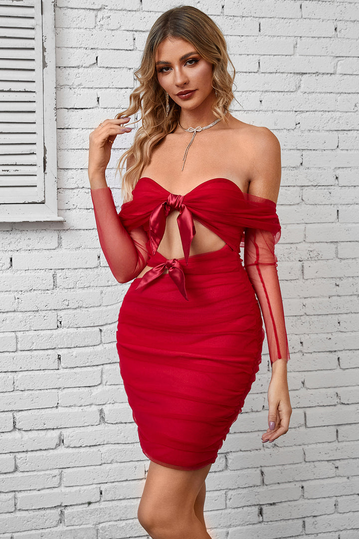 Maleah Red Long Sleeve Dress