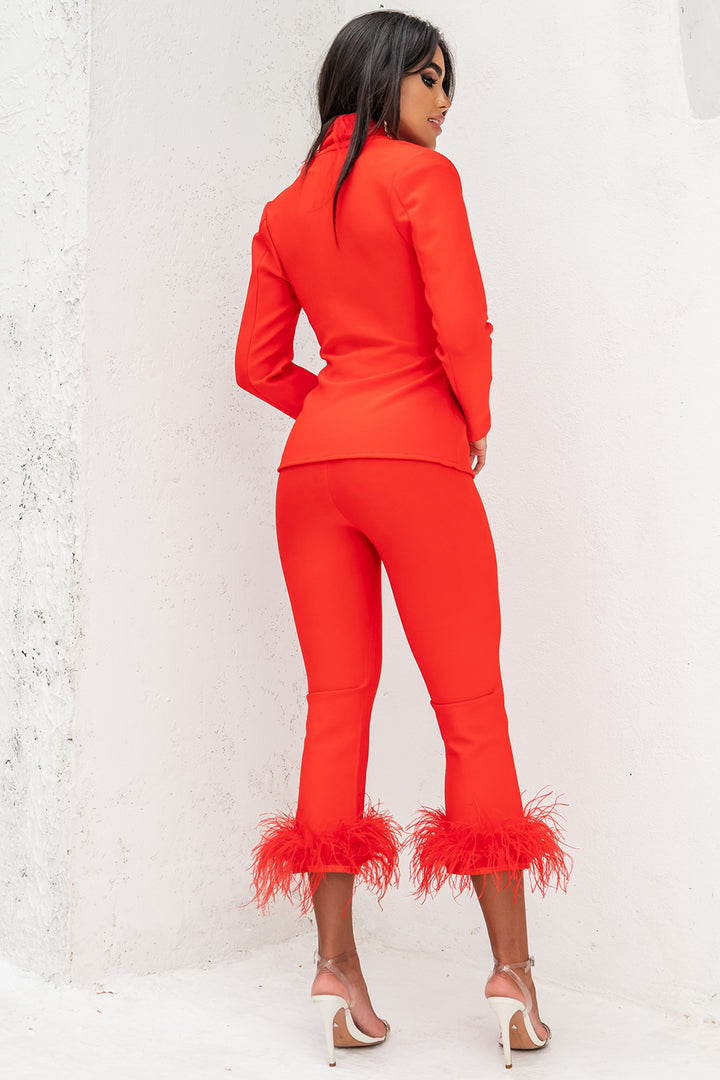 Sesidy Diana Red Fashion Suit in Red