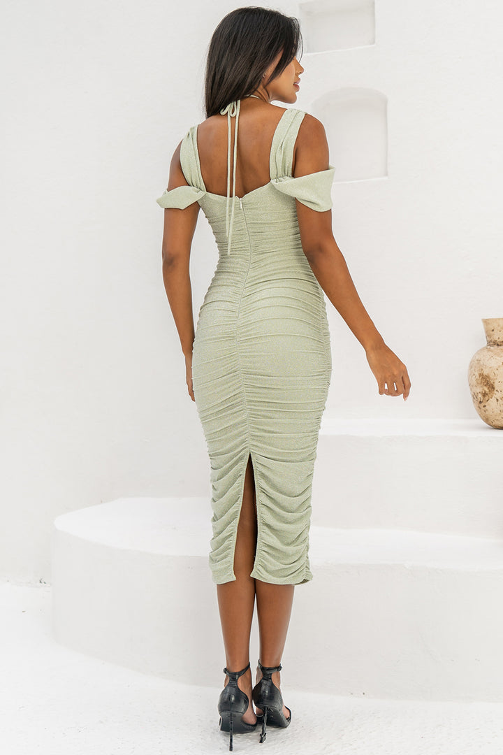 Sesidy Zara Green Ruched Dress in Green
