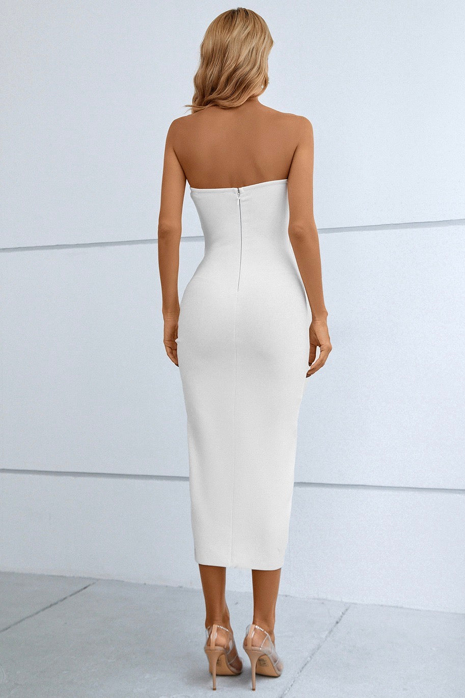 Sesidy Hortensia Off Shoulder Asymmetric Dress in White