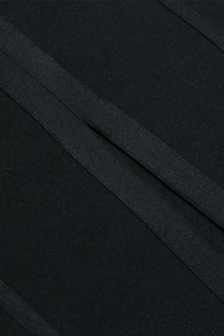 Sesidy Savina One Shoulder Midi Bandage Dress in Black