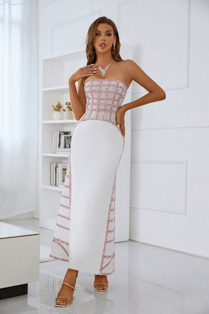 Sesidy-Erika Diamanted Strapless Maxi Dress-Women's Clothing Online Store