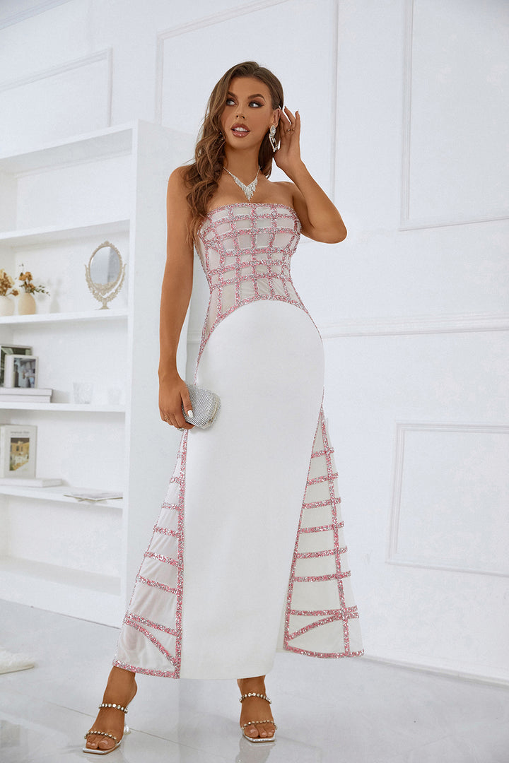 Sesidy-Erika Diamanted Strapless Maxi Dress-Women's Clothing Online Store