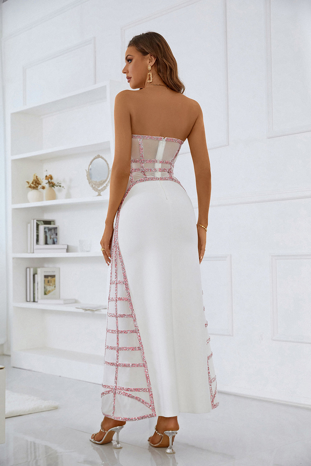 Sesidy-Erika Diamanted Strapless Maxi Dress-Women's Clothing Online Store