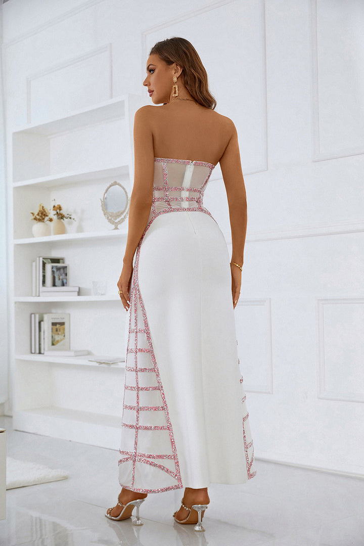 Sesidy-Erika Diamanted Strapless Maxi Dress-Women's Clothing Online Store