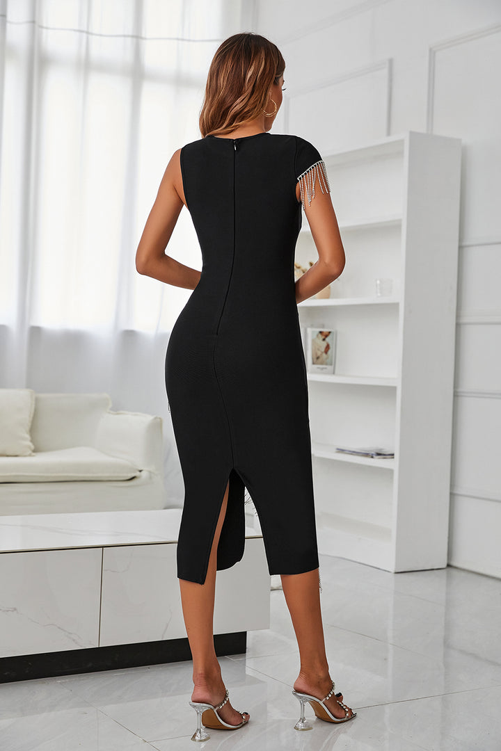 Sesidy-Viviya Fringe Midi Dress-Women's Clothing Online Store