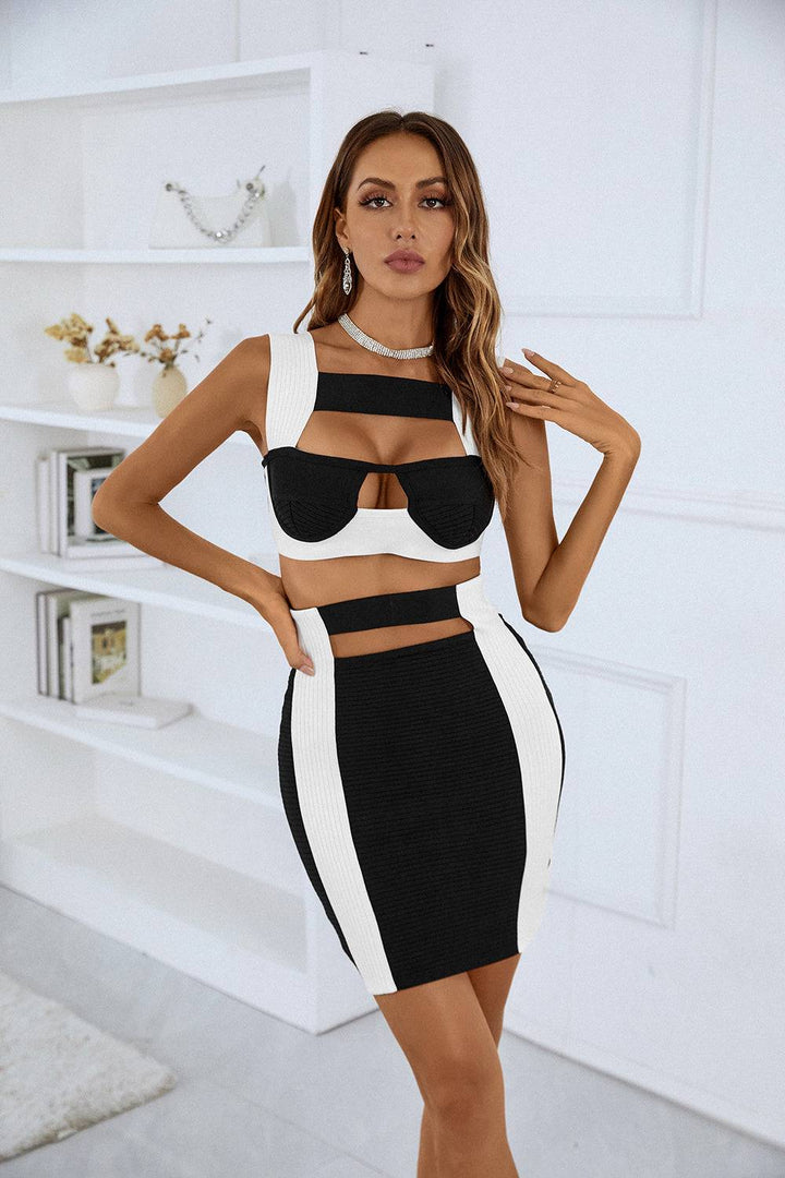 Sesidy Nirva Cut Out Bandage Dress in Black